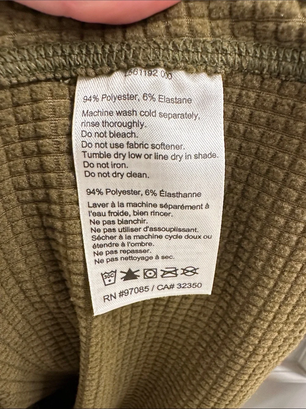 Outdoor Research Vigor Olive Green Quarter-Zip Pullover - men’s large